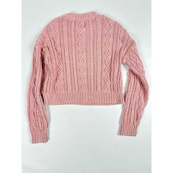 Gap x LoveShackFancy Girls Cable Knit Crew Sweater | Size Large | Pink - Picture 4 of 4